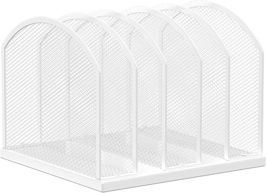 Gawerk 5-Section Vertical Desktop Organizer, 6-Section Mesh File Folder Stand Sorter for Office Home Classroom Organization by Gawerk