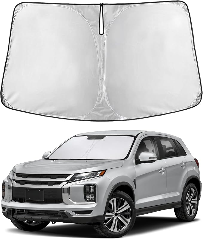 EcoNour Windshield Sunshade Compatible for Mitsubishi Outlander Sport 2011-2024 2025 2026 (Not Fit for Outlander) Sun Visor for Front Window Sun Shade Cover, UV Heat Protector, Car Accessories by EcoNour