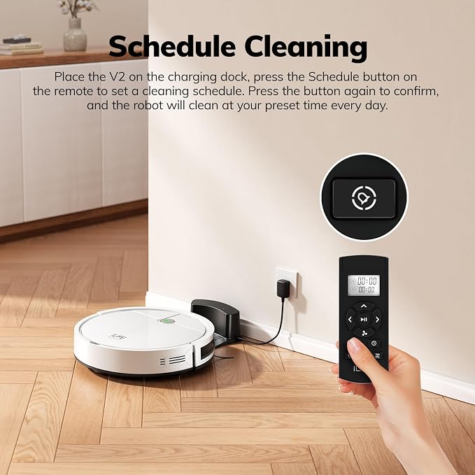 ILIFE V2 Robot Vacuum Cleaner, Tangle-Free Suction | 120 Mins Runtime, Slim, Self-Charging Robotic Vacuum Cleaner, Ideal for Pet Hair and Hard Floors - Image 4