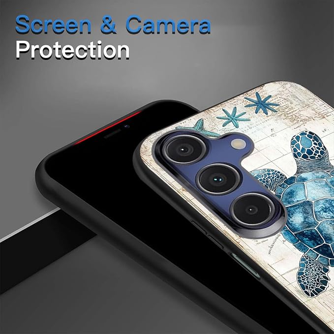 Designed for Galaxy A17 5G Phone Case,Slim Silicone Shockproof Protective Case for Galaxy A17 5G 6.7 inch,Sea Turtle Illustration - Image 5