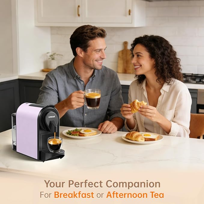 CHULUX Bafè-Pro 20Bar Espresso Coffee Machine for Fast Extraction, Lavender | 1400W Rapid Heating, Espresso Lungo Buttons, Used Capsule Drawer, Auto-Eject System, 24oz Removable Reservoir, Mini Footprint - Image 6