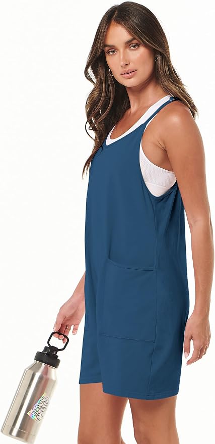 ANRABESS Womens Rompers Summer Casual Loose Sleeveless Overalls Spaghetti Strap Shorts Jumpsuit 2026 Beach Vacation Clothes - Image 5