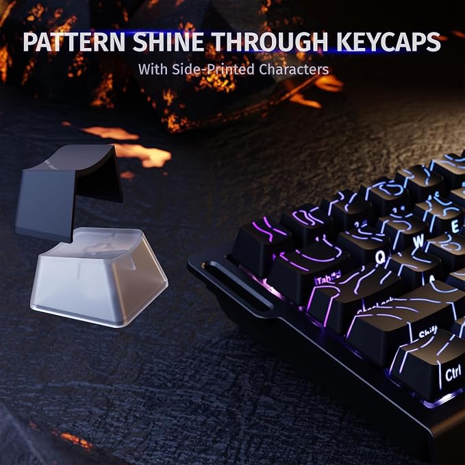 ATTACK SHARK X68HE RT Mechanical Gaming Keyboard 60% Wired TKL-BlackContour | Adjustable Actuation,Hall Effect Magnetic Switch,8KHz Polling Rate,RGB Backlit,Top Mount,Side Printed Keycap for PC Mac Gamer - Image 7