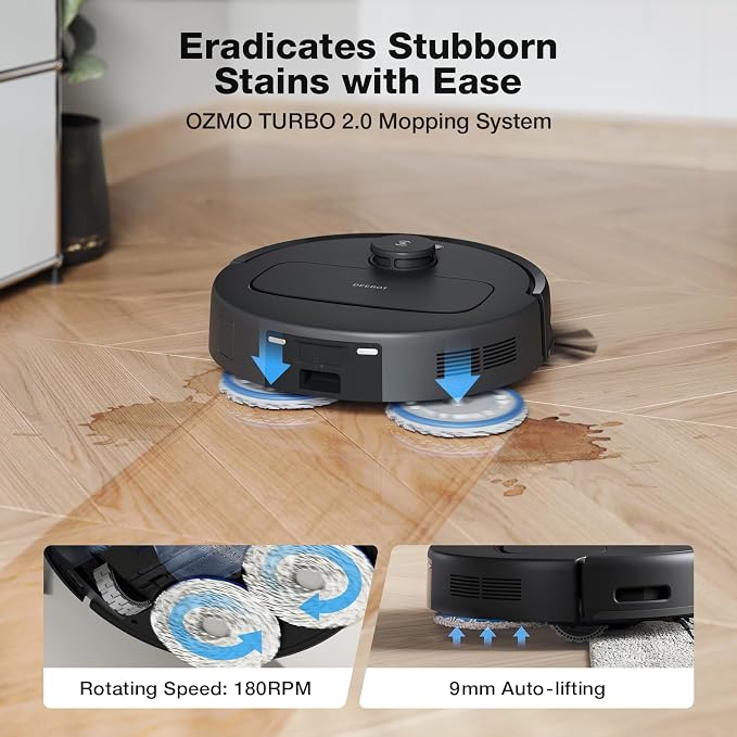 ECOVACS DEEBOT N30 Omni Care Robot Vacuum and Mop, 10000Pa Suction, TruEdge Adaptive Edge Mopping, ZeroTangle 2.0 Technology, Hot Air-Drying, Self-Emptying, Auto-Lift Mopping, Obstacle Avoidance - Image 6