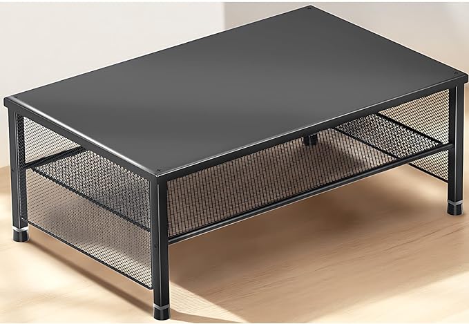 ECOLOVI 2-Tier Computer Monitor Stand Riser, Desk Organizer for Monitor, Printer & Laptop Stand, Desktop Workspace Organizers for Office Supplies(Black) by ECOLOVI