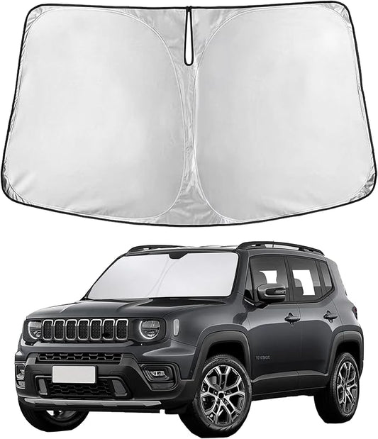 EcoNour Windshield Sunshade Compatible for Jeep Renegade 2015-2022 2023 2024, Sun Visor for Front Windshield & Window Sun Shade Cover, UV Heat Blocker & Protector, Car Accessories by EcoNour