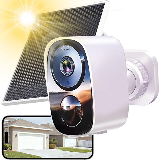 HITELLARCAM 2026 Upgraded 2K Security Cameras Wireless Outdoor with Solar Panels, Free Cloud Storage, AI Motion Detection Spotlight Siren Alarm Outdoor Camera Wireless, 2-Way Talk, IP66 Waterproof by Unknown