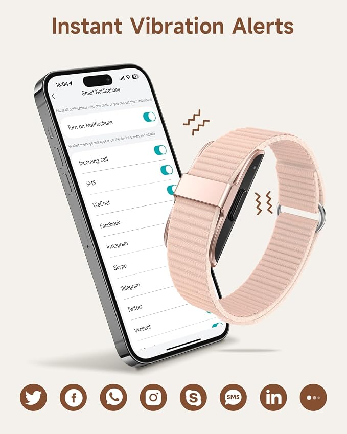 Fitness Tracker for Men Women, Health Activity Fitness Trackers with Sleep Tracker, 24/7 Heart Rate/Blood Pressure/HRV/Stress Monitor, IP68 Bracelet Watch, Free App for Android iPhone, 2 Bands - Image 4