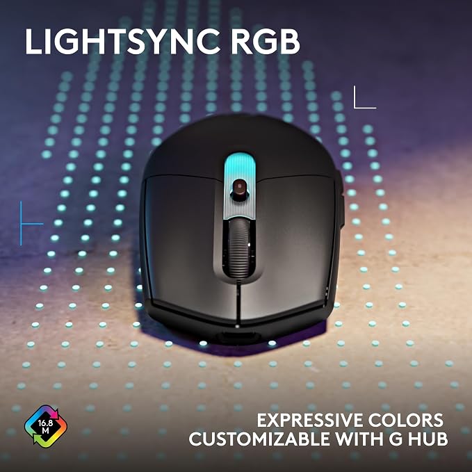 Logitech G305 X Superlight Wireless Gaming Mouse - Black | 59g Lightweight, 44K DPI, 678 IPS, Wireless 2.4 GHz/Bluetooth/USB-C, <170 hr Battery, 6 buttons, RGB, PC/Mac Compatible - Image 9