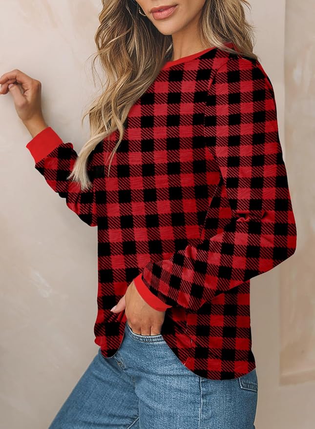 EVALESS Womens Crewneck Long Sleeve Tops Casual Polka Dots Tops Fall 2026 Tshirts Shirts - Image 3
