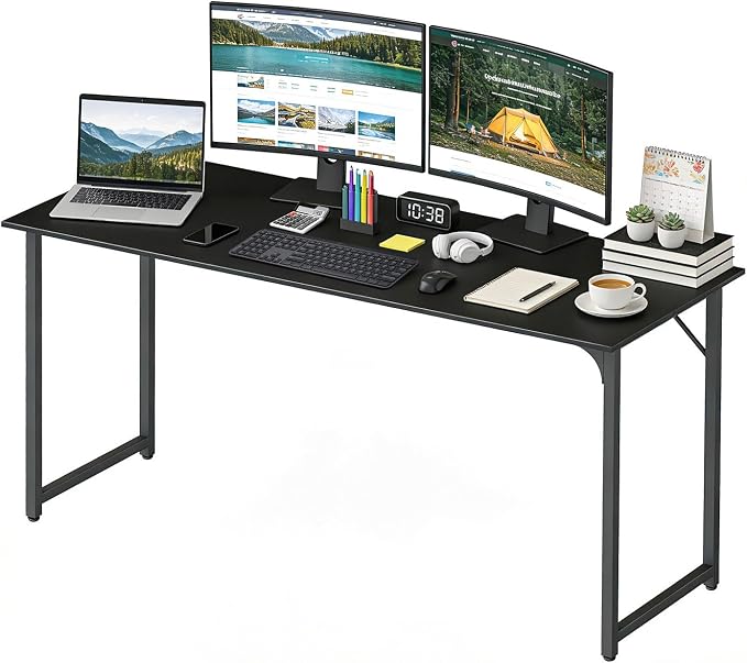BestOffice Computer Desk,Home Office Desk, Modern Simple Style for Home Office Study Writing (Black, 63 Inch) by BestOffice