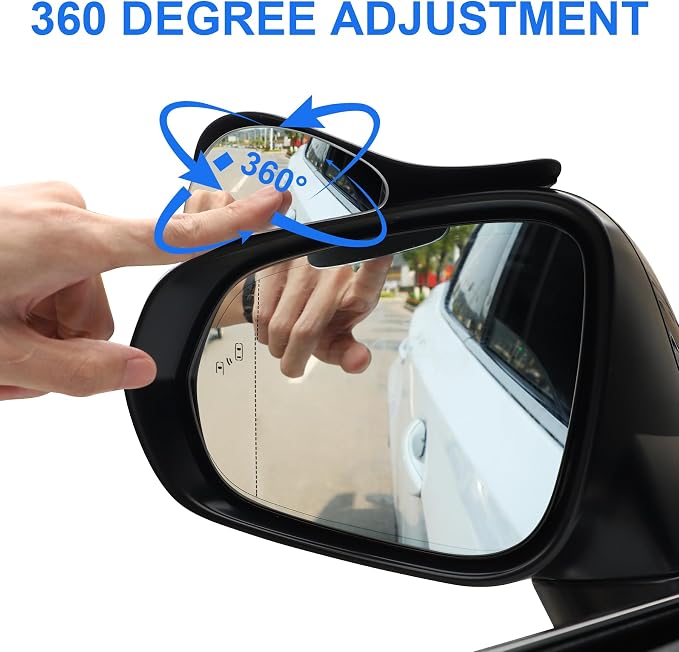 LivTee Blind Spot Mirror with Side Mirror Rain Guard, Carbon Fiber 2-in-1 Side Mirror Covers Kit with Wide Angle Adjustable Stick for Cars SUV and Trucks, Pack of 2 - Image 4