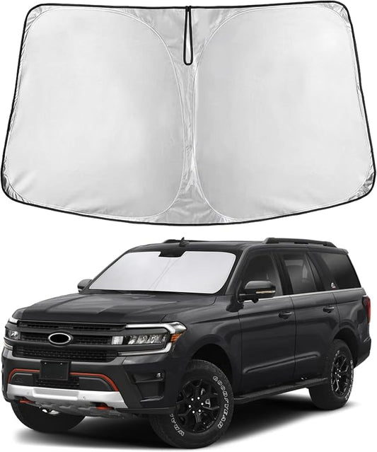 EcoNour Windshield Sunshade Compatible for Ford Expedititon 2018-2023 2024 2025, Sun Visor for Front Windshield & Window Sun Shade Cover, UV Heat Blocker & Protector, Car Accessories by EcoNour