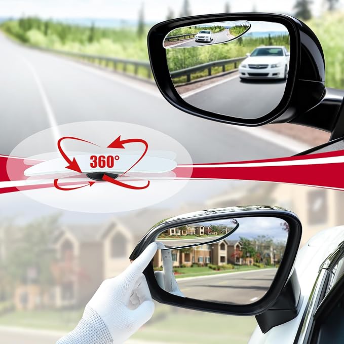 LivTee Long Blind Spot Mirror, Strip HD Glass Frameless Convex Rear View Mirrors Exterior Accessories with Wide Angle Adjustable Stick for Car SUV and Trucks, Pack of 2 - Image 5