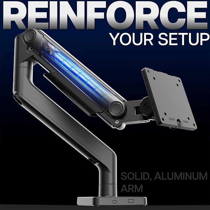 VIVO Heavy Duty Aluminum Ultrawide Monitor Tension Arm for up to 49 inch Screens, Holds 44 lbs, Premium Desk Mount Stand Designed for Samsung Odyssey G9 and More, Black, STAND-V101V - Image 4