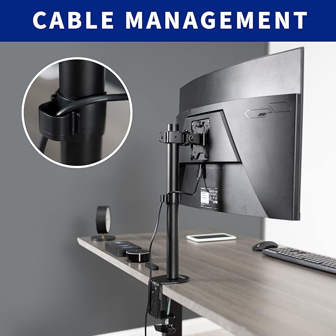 VIVO Single 13 to 38 inch LCD Monitor Heavy Duty Desk Mount Stand, Holds 1 Standard to Ultrawide Screen up to 38 inches, STAND-V001C - Image 5