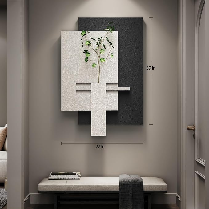 Cuspin Large Black and White Wall Art for Living Room, 3D Textured Modern Minimalist Artwork for Walls, Abstract Geometric Paintings for Bedroom Dining Room Hallway Office Wall Decor - Image 8