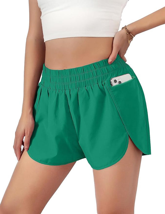 Blooming Jelly Women's Quick-Dry Running Shorts Workout Sport Layer Active Shorts with Pockets 1.75" by Bloomingjelly