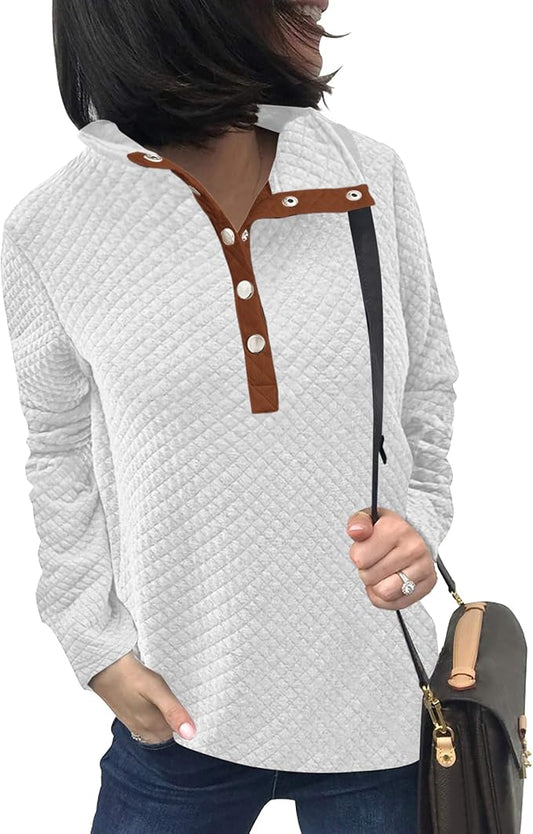 BTFBM Women Fashion Quilted Pattern Lightweight Zipper Long Sleeve Plain Casual Ladies Sweatshirts Pullovers Shirts Tops by BTFBM