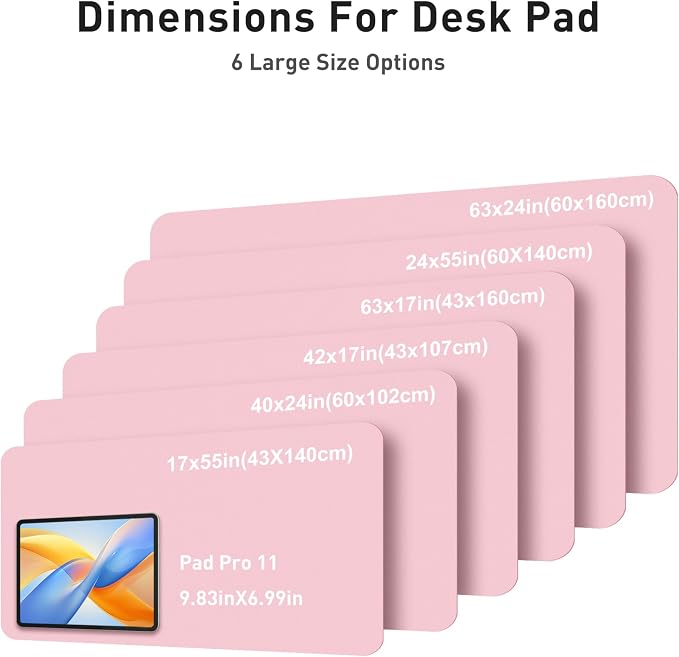 Aothia Faux Leather Desk Mat - Large Mouse Pad, Non-Slip PU Leather Blotter, Waterproof Writing Surface for Office and Home (Fairy Pink, 63" x 24") - Image 5