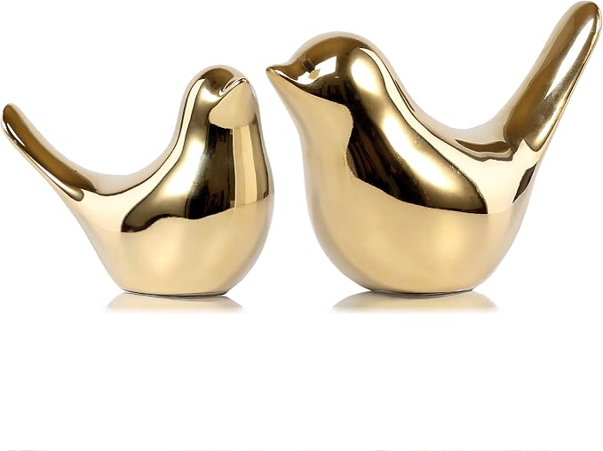 FANTESTICRYAN Small Birds Statues Gold Home Decor Modern Style Figurine Decorative Ornaments for Living Room, Bedroom, Office Desktop, Cabinets by FANTESTICRYAN