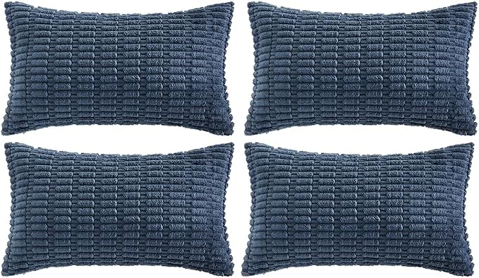 Fancy Homi 4 Packs Decorative Throw Pillow Covers for Living Room Couch Bed, Modern Farmhouse Boho Home Décor Accent Cushion Case, 24" x 16", Dusty Blue by Fancy+Homi