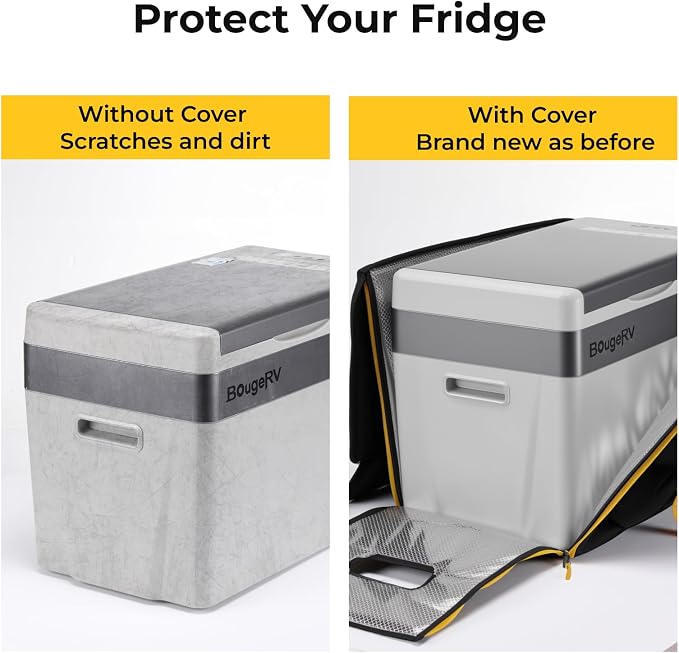 BougeRV 12 Volt Refrigerator With Cover 12V Car Fridge 30 Quart Portable Freezer Compressor Cooler Compressor Freezer, 12/24V DC 110~240V AC, -8℉~50℉ for Truck RV SUV - Image 3