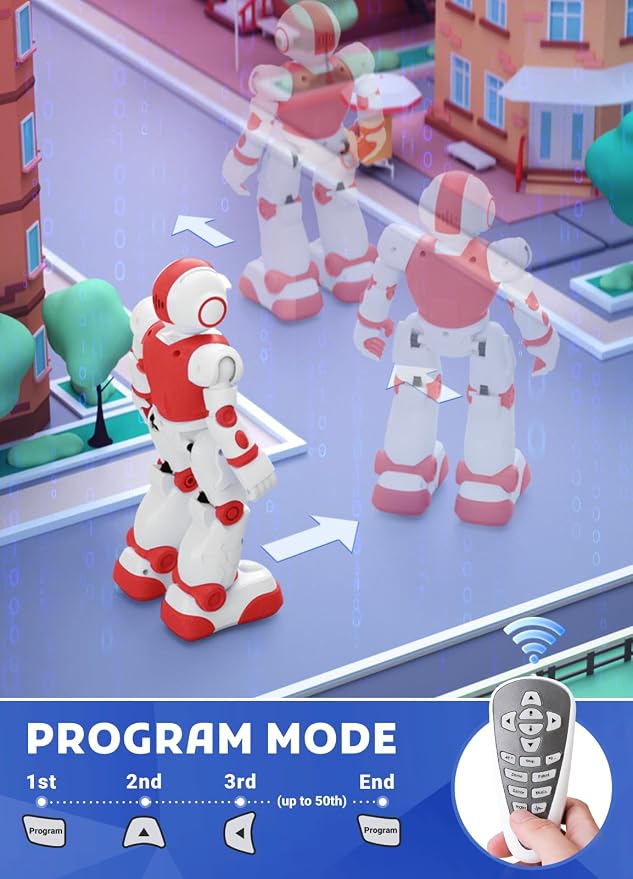 Robot Toys for Kids,Programmable Remote Control Smart Walking Dancing Robot Toy with Gesture & Sensing for Age 4 5 6 7 8 9 10 Year Old Boys Girls for Birthday Present,Red - Image 6