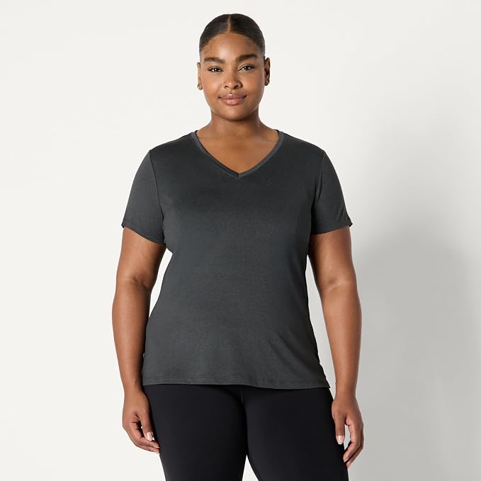 Amazon Essentials Women's Active Quick Dry Tech Stretch Short-Sleeve V-Neck T-Shirt (Available in Plus Size), Pack of 2 - Image 6