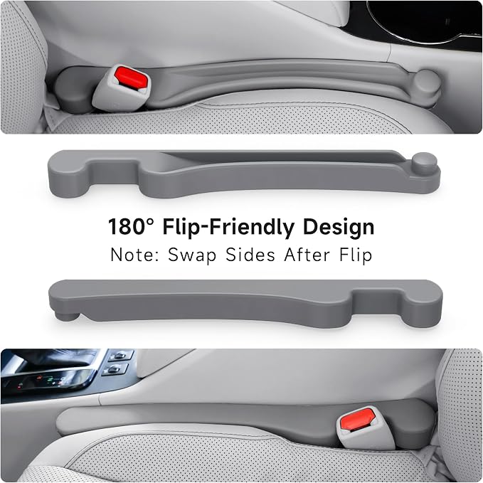 Givifive Car Seat Gap Filler Set of 2, 3IN1 Seat Side Gap Filler Plug with Storage Slot & Hook Function, Soft Foam Universal Fit Car SUV Truck Fill Gap Between Seats Console Organizer（Standard Gray） - Image 6