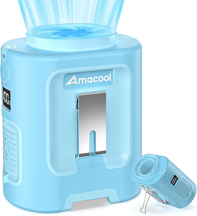 AMACOOL Mini Portable Waist Fan Clip on, Birthday Gifts for Mother Mom Her Girl, 13000RPM Rapid-Cooling Personal Neck Fans, Wearable Shirt Belt Fan for Women Men Outdoor Work Jobsite Travel Camping by AMACOOL