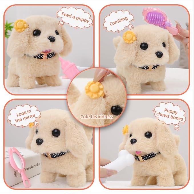 Vanvimen 16 Pcs Robot Dog Toys for Girls, Toys for 3 4 5 6 7 8 Year Old Girls Kids Boys, Realistic Robot Puppy Toy for 5-7 6-8, Ideas Birthday Gifts for Girl 3 4 5 6 Year Old - Image 2