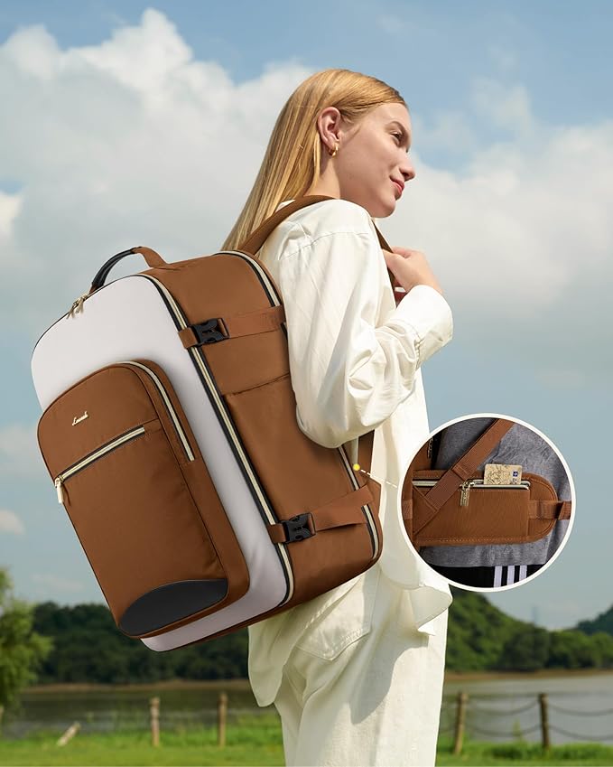 LOVEVOOK 56L Travel Backpack for Women & Men, Airline Approved Carry On Luggage with 3 Packing Cubes, TSA Overnight Bags, Waterproof Personal Item Bag, Weekender Essentials Backpacks fits 17" Laptop - Image 2