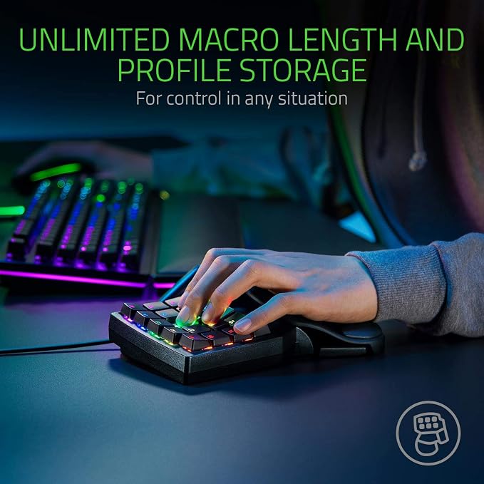 Razer Tartarus Pro Gaming Keypad: Analog-Optical Key Switches - Rapid Trigger - Adjustable Actuation - 32 Programmable Keys - Customizable Macros - Chroma RGB Lighting - Classic Black | Rapid Trigger, Adjustable Actuation, 32 Programmable Keys, Customi... - Image 6