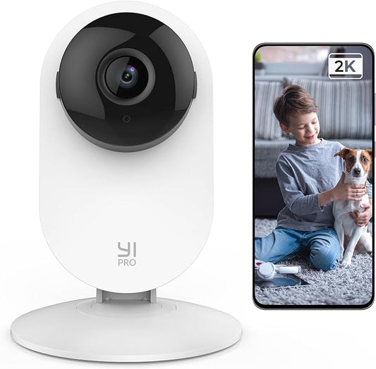 YI 2K 3MP Home Security Camera, Indoor Camera with Person, Vehicle, Animal Detection, Phone App for Baby, Pet, Dog, Monitoring, Compatible with Alexa by YI