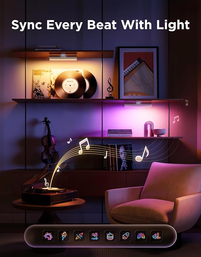 Govee Smart Light Bar, RGBICWW TV Lights for Living Room, Gaming, Silver | Compatible with SmartThings, Matter, Alexa, LED Light Bar with Scene and Music Modes for Living Room, Gaming, PC, App Control - Image 4