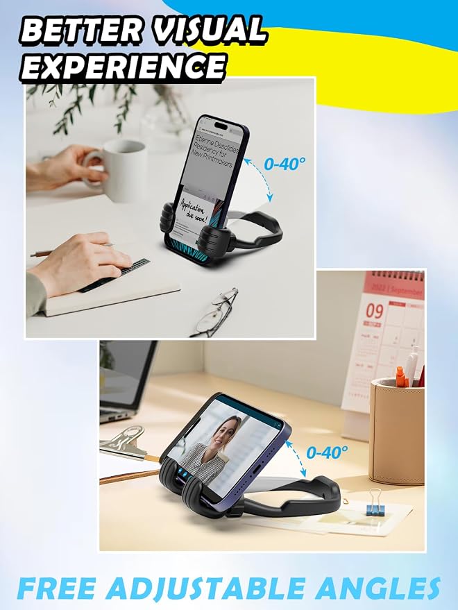 Gifts for Teens Boys Girls Adults Fathers Day: Thumbs Up Lazy Phone Stand Cell Phone Holder for Desk Kids Teenage Tween Men Women Stocking Stuffers Funny Cool Gadget Birthday Ideas Husband Dad Gifts - Image 4