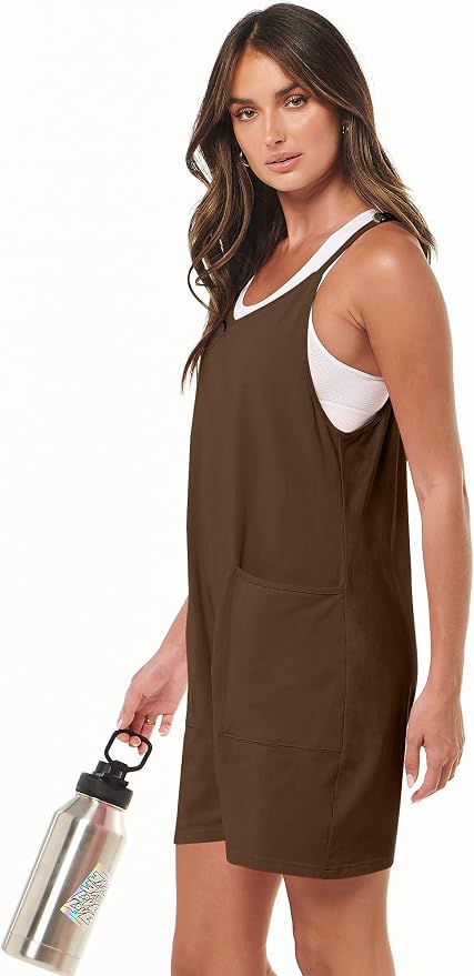 ANRABESS Womens Rompers Summer Casual Loose Sleeveless Overalls Spaghetti Strap Shorts Jumpsuit 2026 Beach Vacation Clothes - Image 5