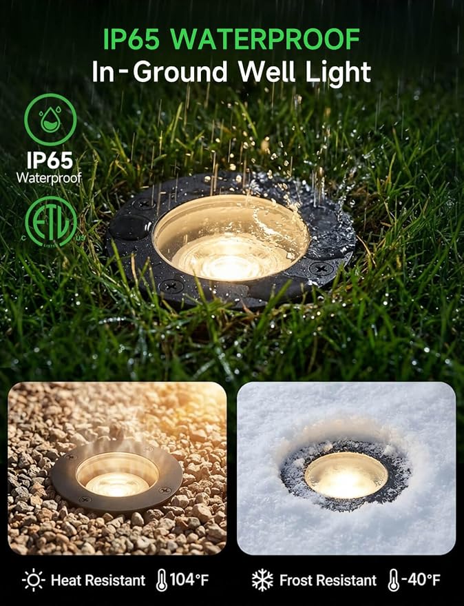 Smart 12V Low Voltage Landscape Lighting for Pathway, Outdoor RGBCW In-Ground Well Lights, App & Remote Control, Replaceable Bulb, IP65 Waterproof, Transformer and Wire Not Included, 4 Pack - Image 8