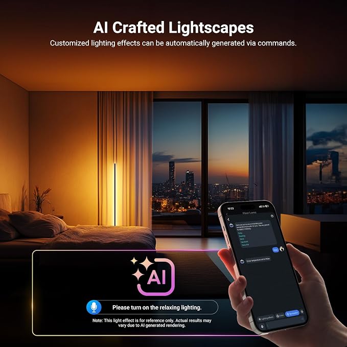 NEEWER NF04 RGB IC W Smart Floor Lamp NEW Version, 1000lm LED Corner Light Compatible with Google Alexa, APP/AI Design/Music Sync/16 Million Color Living Room Bedroom Home Decor Ambient Lighting - Image 4