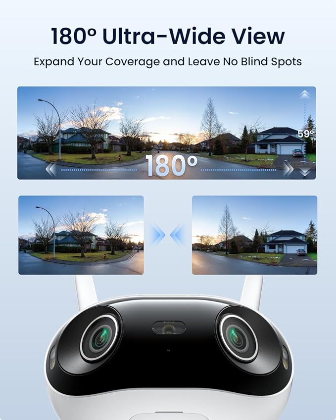 REOLINK 4K 8MP 180° Panoramic Security Camera with Dual-Lens, 2.4/5GHz Dual-Band Wi-Fi 6, Motion Track, Up to 512GB microSD Card Storage, Plug-in Power, Color Night Vision, Elite WiFi - Image 2