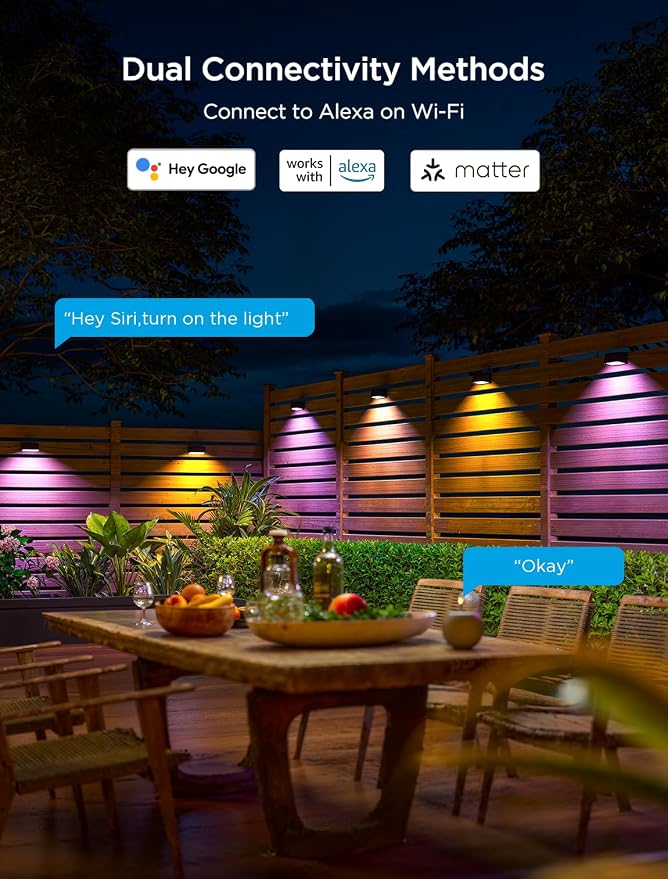 Govee 72ft RGBIC Outdoor Deck Lights, 4000K White Light, IP65 Smart Lights | 60+ scene modes, -4°F to 104°F, APP Remote or Voice Control, Work with Alexa, Matter, Google Home, Music Mode, Patio Decor - Image 4