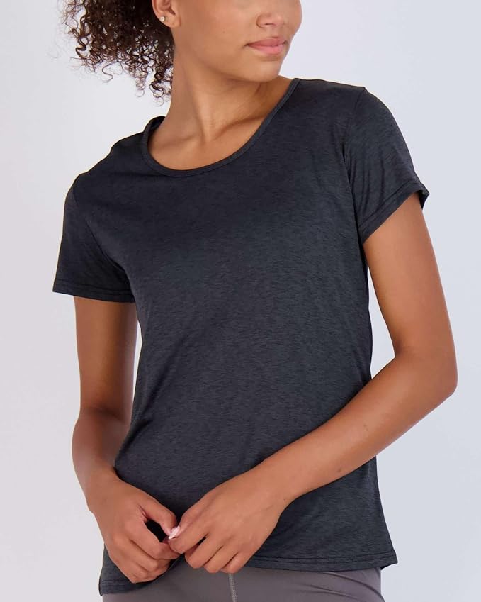 5 Pack Women's Dry Fit Short Sleeve Athletic Gym Workout Running Tops | Available in Plus Size, Exercise, Sports, Fitness, Quick Dry, Cooling, Moisture Wicking, Loose Basic Tees, Yoga, Pilates - Image 3
