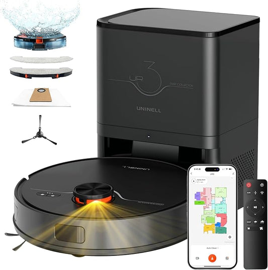 Robot Vacuum and Mop 7000Pa LiDAR Self-Empty Station | Robot Vacuum Ultra quiet cleaning, Alexa voice control, customizable no-go zones for multi-floor households carpets pet hair by UNINELLRobotVacuumCleaner