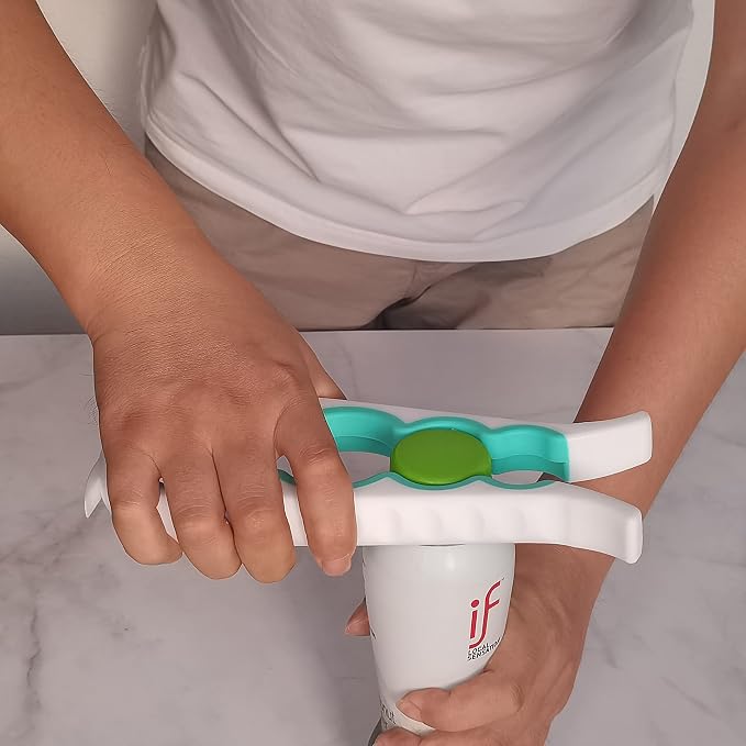 Otstar Jar Opener Bottle Opener and Can Opener for Weak hands, Seniors with Arthritis and Anyone with Low Strength, Mutil Jar Opener Get Lids Off Easily (White and Cyan) | Adjustable Lid Opener Effortlessly Opens Jars, Bottles & Pop-Top Cans, Great for... - Image 6
