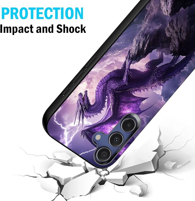 Designed for Galaxy A17 5G Phone Case,Slim Silicone Shockproof Protective Case for Galaxy A17 5G 6.7 inch,Purple Dragon - Image 2
