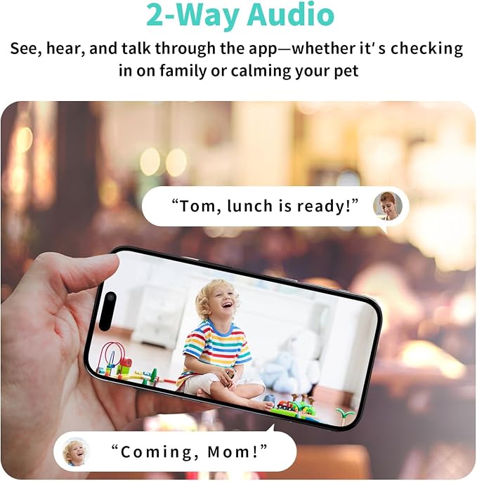 2K Indoor Security Camera, 360° Pan/Tilt AI Human Pet Motion Security Camera, 2.4/5 GHz Night Vision Camera, 2 Way Audio, Compatible with Alexa Google Assistant (3 Months of Cloud Storage) - Image 5