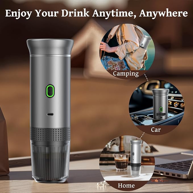 Portable Coffee Maker Espresso Machine, Travel Espresso Maker, Cafetera Portatil Expreso with Small Tea Cup, Compatible with Ground Coffee & NS Capsule for RV,Car, Hiking, Camping Office - Image 6