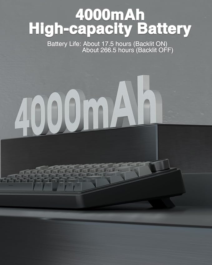 AULA F75 Pro Wireless Mechanical Keyboard,75% Hot Swappable Custom Keyboard with Knob,RGB Backlit,Pre-lubed Reaper Switches,Side Printed PBT Keycaps,2.4GHz/USB-C/BT5.0 Mechanical Gaming Keyboards - Image 7