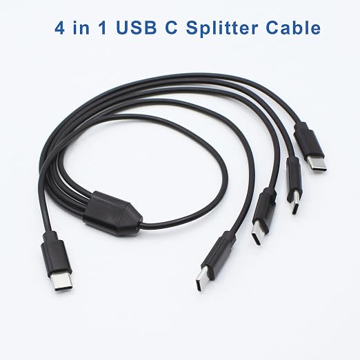 4 in 1 USB Type C Splitter Cable,USB C Male to 4 USB C Male Data Snyc and Charging Cord,USB C Multi Charging Cable for Cell Phones,Tablets and More(1.6FT/0.5M) - Image 2